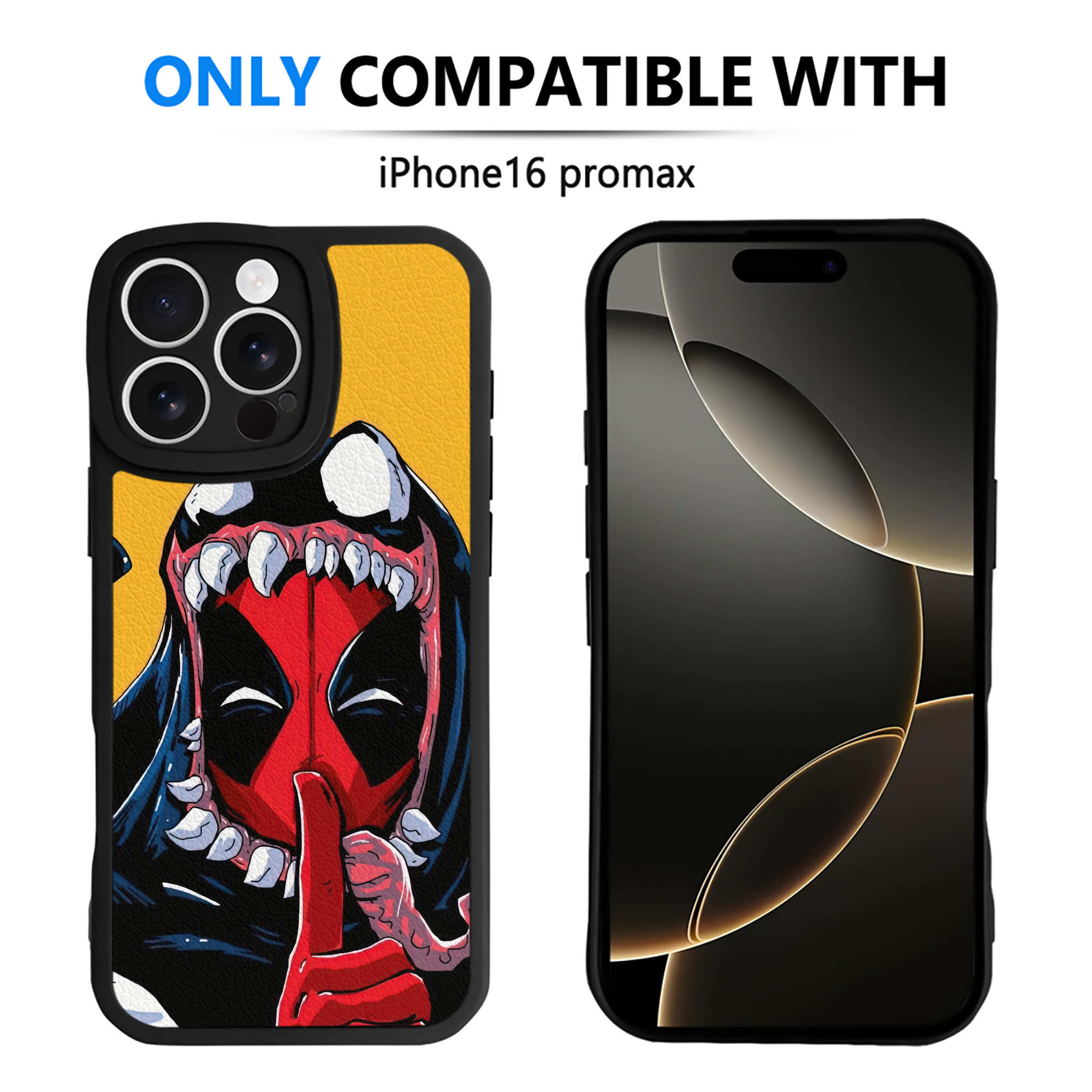 （画像用） Deadpool デッドプール 【iPhone 16シリーズ対応】シリコンスマホケース（レザー調） 材質：シリコン